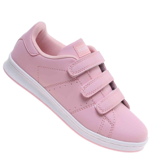 Snekaersy damskie różowe pastelowe na rzepy /E8-2 18697 T177/