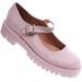 Różowe półbuty damskie z paskiem /A7-1 17451 W182/