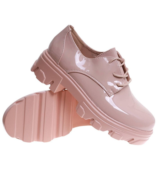 Cieliste sznurowane półbuty damskie /E10-2 16937 T246/