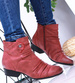 Damskie bordowe botki na niskim obcasie / G13-2 12778 T240/