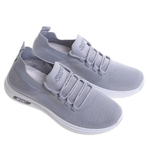 Wsuwane szare buty sportowe męskie /C1-1 17755 GF285/