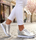 Lekkie srebrne sportowe buty damskie /G9-1 12928 T292/