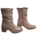Damskie botki z wysoką cholewką Khaki /G4-2 18322 W341/