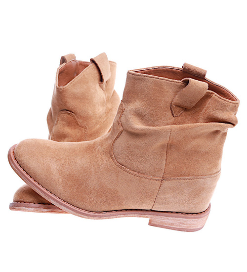 Botki damskie Lekko ocieplone Karmelowe /F5-2+h2 14738 T290/ 