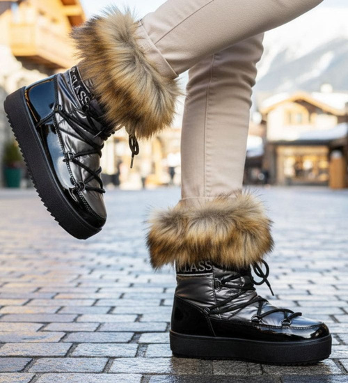 Zimowe kozaki śniegowce z futerkiem Gun /D2-1 18611 T400/