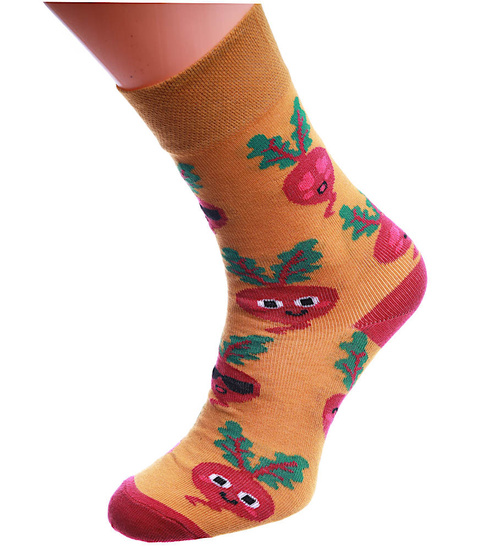 Żółte uniwersalne skarpety Czerowny Burak /G4-1 SK50 S5/