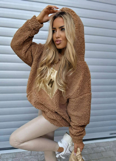 Beżowa bluza damska z misia La Monne /H UB695 L183/