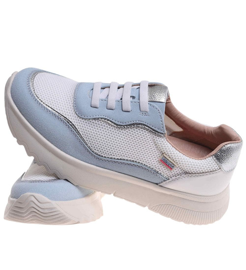 Sportowe buty damskie pastelowe Baby Blue /J6-2 18472 W12-3/