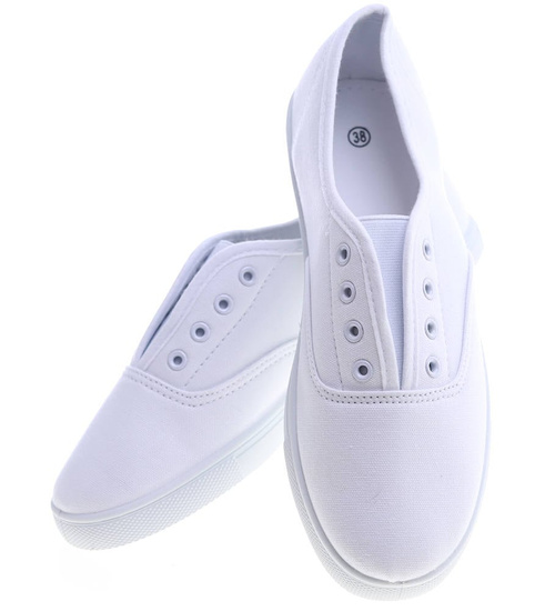 Wsuwane białe tenisówki /G12-2 13387 T233/