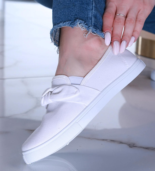 Wsuwane Białe trampki slip on /C3-1 14127 S171/