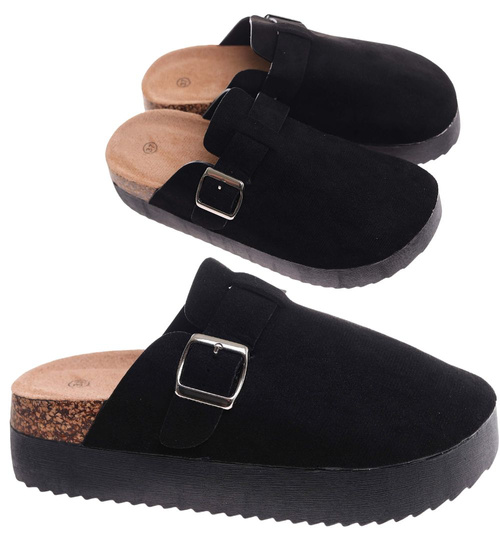 Czarne kryte klapki profilowane na platformie /F1-3 18044 W089/