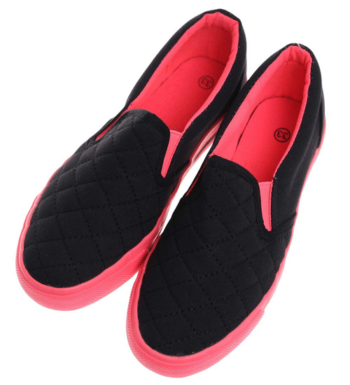 Czarno fuksjowe dziewczęce tenisówki /A1-2 15902 T075/