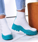 Damskie botki na grubej podeszwie White/Green /F7-2 12390 T490/