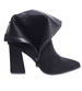 Czarne klasyczne botki damskie na obcasie /A10-1 18342 T381/