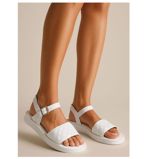 Białe sandały damskie na platformie /E6-3 17532 T130/