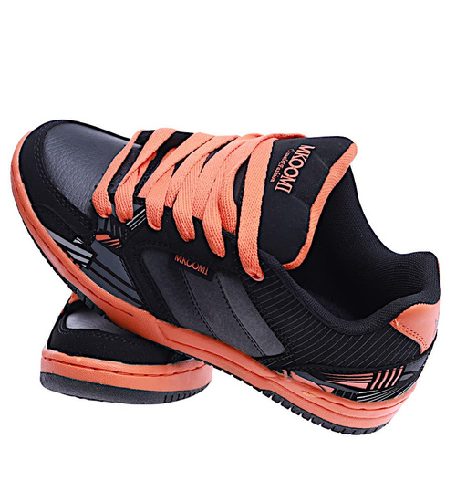 Czarno pomarańczowe damskie buty sportowe /D2-2 14793 T199/