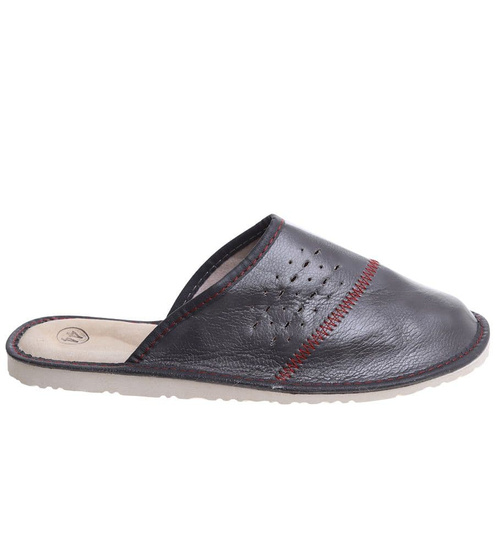 Profilowane szare kapcie męskie /G9-1 7930 S196/