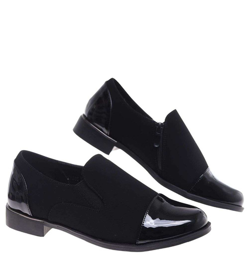 Czarne wizytowe półbuty damskie /G12-1 18704 T2/