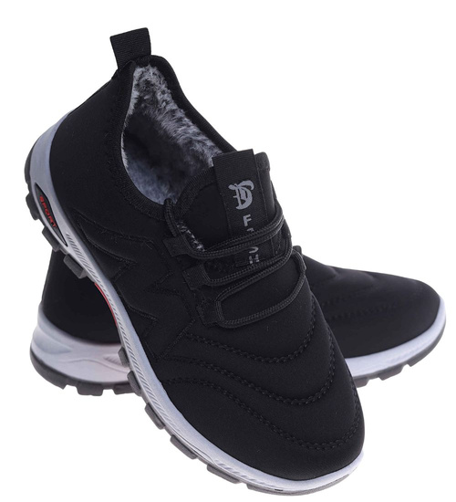 Ocieplane buty chłopięce sportowe Czarne /B5-2 18162 T336/