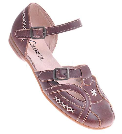 Wygodne sandały dziewczęce Brązowe /D8-3 11640 T5-5/ Wygodne sandały dziewczęce Brązowe /D8-3 11640 T5-5/