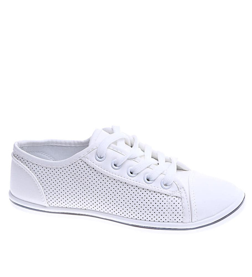 Klasyczne białe trampki damskie /D7-2 14206 S266/