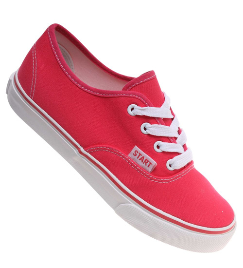 Różowe niskie tenisówki damskie z tkaniny /D5-2 H2 16192 G056/