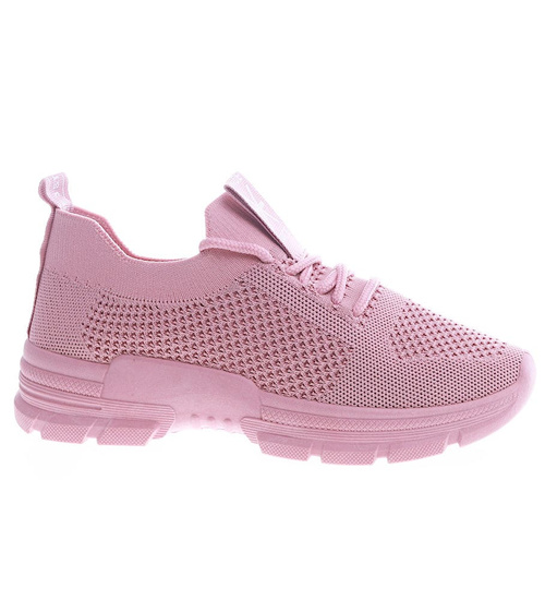 Wsuwane damskie buty sportowe Różowe /A9-3 13100 S396/