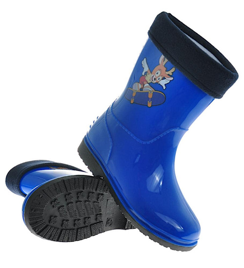Kalosze dziecięce z ocieplaczem Niebieskie /A10-1 10204 S393/
