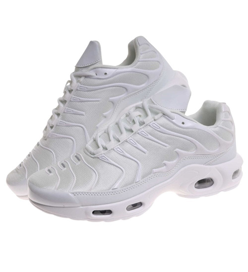 Białe sznurowane męskie buty sportowe /B4-3 17967 W388/