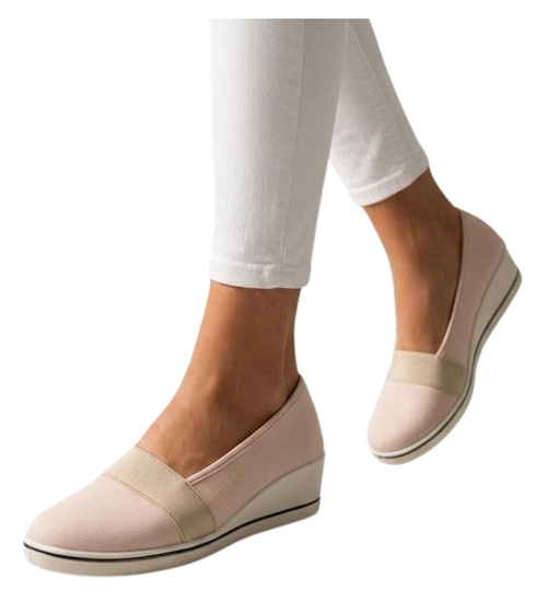 Dziecięce trampki na niskim obcasie Beżowe /F9-1 4818 S089/