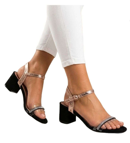 Sandały damskie na grubym obcasie /G4-2 14231 S195/