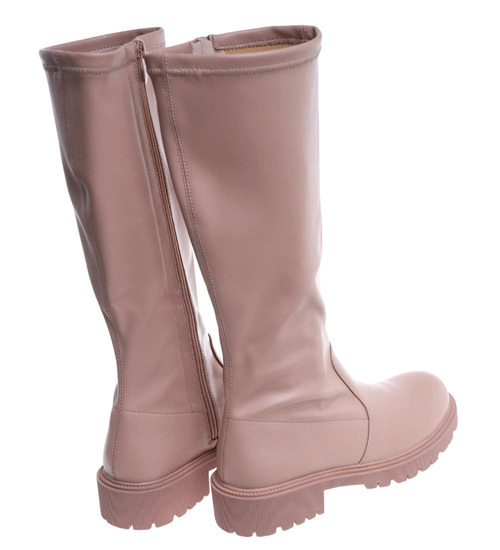 Kozaki damskie z suwakiem Khaki /A5-1 18153 T397/