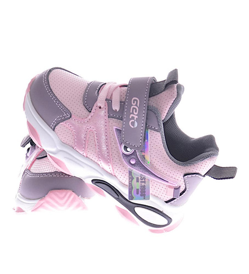 Różowo fioletowe dziewczęce buty sportowe /D7-2 12452 T497/