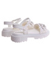 Białe dziewczęce sandały z cyrkoniami /E6-2 17628 T296/