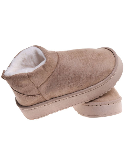 Kozaki śniegowce krótkie beżowe ocieplane /F10-1 18350 T266/