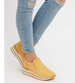 Ażurowe żółte sneakersy na koturnie /G5-3 18046 T183/
