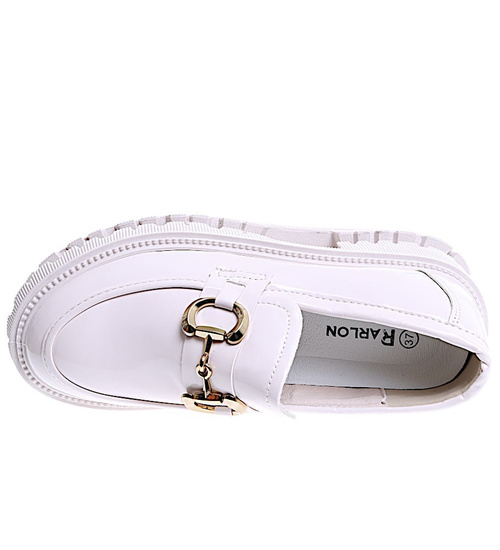 Wiosenne beżowe mokasyny damskie /A7-3 15446 T479/