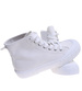 Białe wysokie trampki damskie z tkaniny /E9-3 15958 G157/