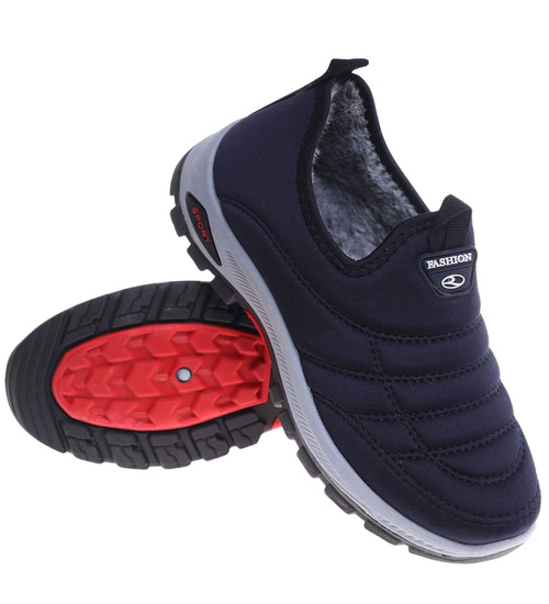 Zimowe chłopięce półbuty sportowe Granatowe /B4-2 18163 T336/