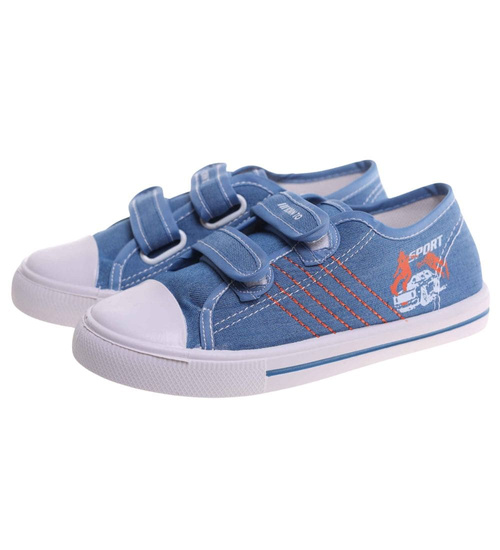 Niebieskie tenisówki chłopięce na rzepy /E3-1 18029 T189/