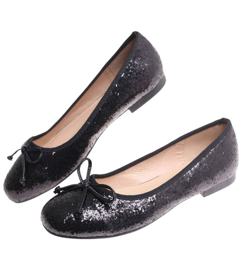 Baleriny damskie czarne klasyczne błyszczące /A1-2 17869 G8-6 +h2/