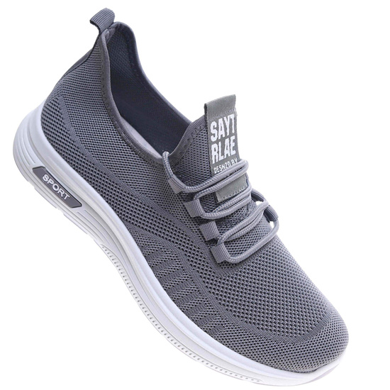 Wsuwane ażurowe szare męskie buty sportowe /A1-2 17762 GF285/