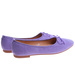 Zamszowe fioletowe baleriny damskie z kokardą /F7-2 17542 G130/