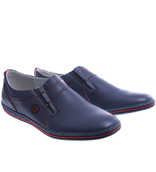 Wsuwane męskie półbuty Nadwymiar /G2-1 1420 S582/