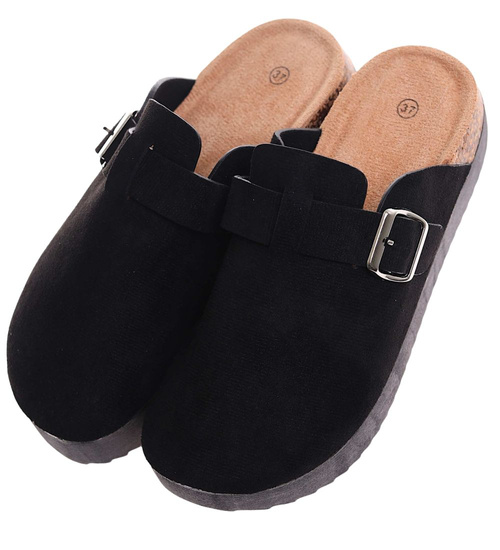 Czarne kryte klapki profilowane na platformie /F1-3 18044 W089/