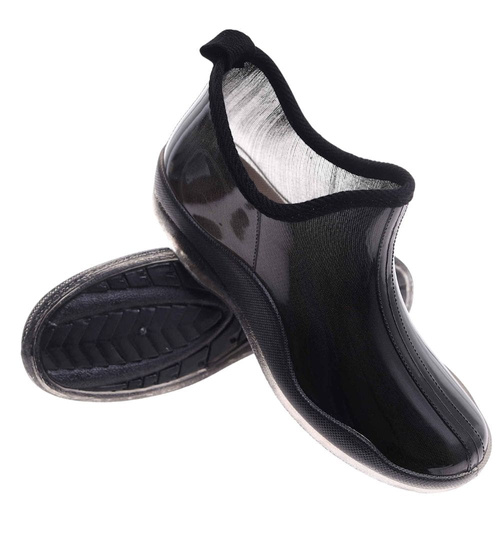 Damskie czarne kalosze z krótką cholewką /G2-1 18251 T392/