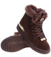 Czekoladowe zimowe trampki z kożuszkiem  /G11-3 18496 T7/
