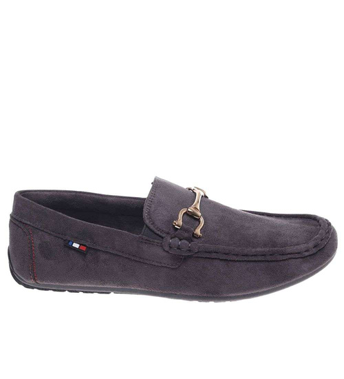 Wsuwane męskie półbuty szare mokasyny /C1-3 18655 T394/