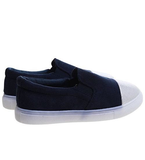 Wsuwane granatowe trampki dziewczęce slip on /D5-2 13683 T004/