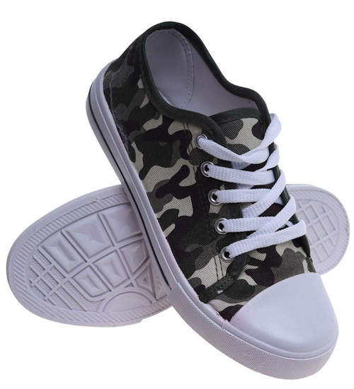 Klasyczne białe trampki z niską cholewką /A9-1 15576 T089/